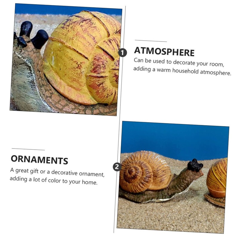 Gogogmee Snail Resin Crafts Vivid Snail Ornament Figurine Adornment Household