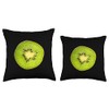 Cool Kiwi Slice Outfit Illustration Novelty Graphic Designs Throw Pillow