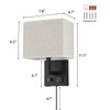 wkeessee Bedside Wall Mount Light with Outlet and Dimmable Switch,
