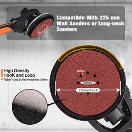 ALPXUXP Sandpaper 225 mm Velcro 8-Hole Sanding Disc for Drywall Sanders Sanding Giraffe Round Sandpaper Each 5 x P40 P60 P80 P120 P150 P240 Mixed Grain (Pack of 30)