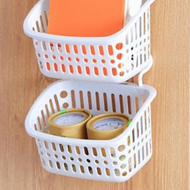 Aramox and Organized Hanging Shower Caddy, Plastic Draining Holes Multifunctional Storage Basket with Simple Design for Bathroom Kitchen (White)