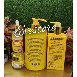 4 In 1 Set Golden Glow Body Milk 500ml Lotion + 1000ml exfoliating shower Cream.