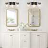 stambord 3 Light Bathroom Vanity Light, Black and Gold Light