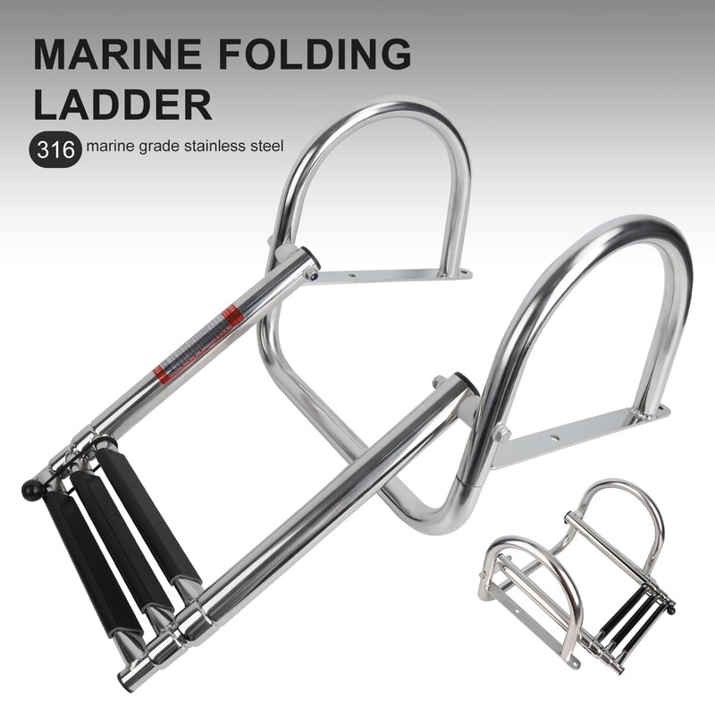 Manumarine 3 Step Pontoon Boat Ladder, Pontoon Ladders for Pontoon