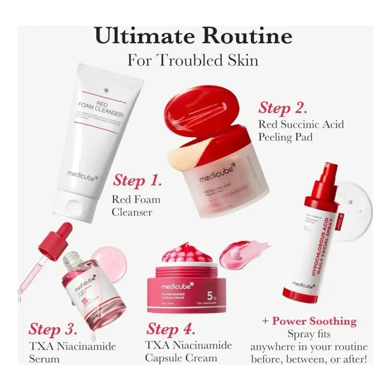 Limpiador De Espuma Roja Medicube, Limpia En Profundidad