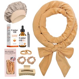 Heatless Curls, No Heat Curls Overnight Headband Cosmetics Castor Oil Organic (2oz) for Women, Khaki