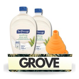 Softsoap Aloe Vera Scent Liquid Hand Soap Refill 50 oz Bundle with Extendable Funnel - Moisturizing Hand Soap for Clean Hands - Easy to Use Refill Solution - Liquid Soap Refill - (3 Items)