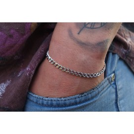 Made by Nami Stainless Steel Bracelet with Lobster Clasp – High-Quality Link Bracelet – Discreet Men's Bracelet – Various Sizes & Rustproof – Gift Birthday Men, Stainless Steel