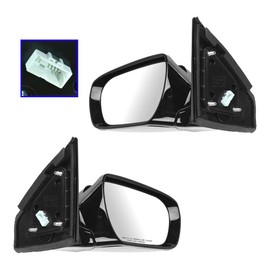 TRQ Driver & Passenger Side Mirror Set without Heat Compatible with 2013-2017 Hyundai Santa Fe Sport HY1320199 HY1321199