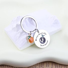 MYSOMY Orange Bird Keychain Orange Bird Fans Gift Orange Bird Is My Spirit Animal Jewelry Sunshine Orange Bird Pendant For Friend Family (Orange Spirit ky)