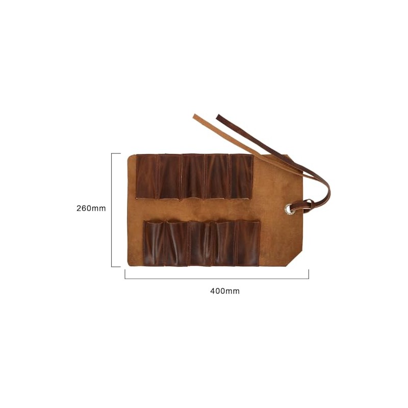 Militaria Stuffs Leather Tool Roll Up Pouch (10 Slots) -