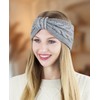 Ladies’ Knitted Headband with Bow and Cable Pattern - Girls’