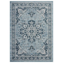 LUXE WEAVERS Olimpia Collection 5940 Blue 8x10 Oriental Floral Area Rug