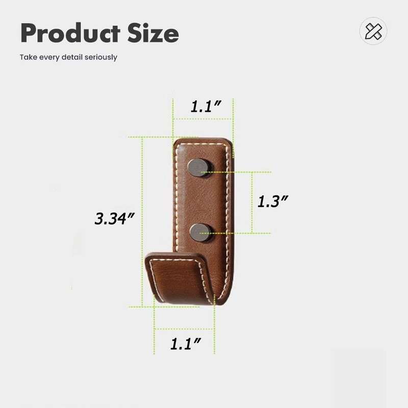 GHYTRIGEN 4 Pcs Leather Coat Hooks Wall Mount,Coat Hooks for