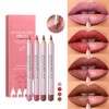 Juego de lápices delineadores de labios, 4 Uds, resistente agua,