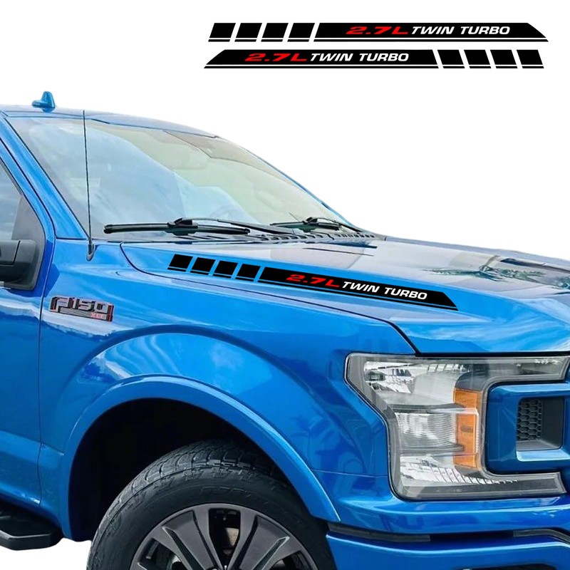 2.7L Twin Turbo Pickup Truck Engine Hood Decals Emblem for