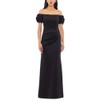Xscape Womens Rosette Evening Dress Black 4