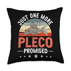 Plecostomus Pleco Fish Aquarium Food Tank Zebra Cave Throw Pillow, 18x18, Multicolor
