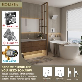 HoliSpa Shower Faucet Set, Brushed Nickel Tub Shower Faucet with All-Metal 8-Inch Rainfall Showerhead and Bathtub Spout, Single-Handle Tub Shower-Trim Kit with Valve, Brushed Nickel