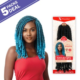 Outre Crochet Braids X-Pression Twisted Up Bonita Butterfly Locs Coily Tip 12" (5-pack, 2)