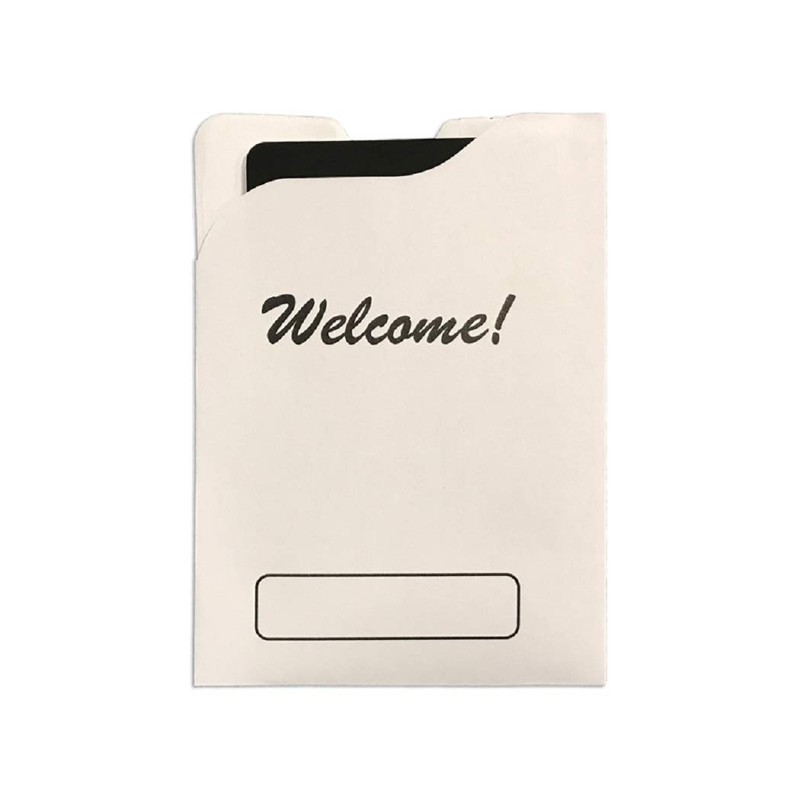 Hotel Supplies, Welcome Hotel Key Card Holder, White Hotel Room