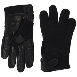 Mil-Tec Black Neoprene Assault Gloves with Leather Palm (XXL)