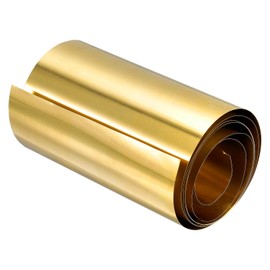 QUARKZMAN Brass Sheet Roll, 2000 mm x 100 mm x 0.2 mm Brass Foil Roll Brass Strips for Crafts, Electrical Repairs, Grounding