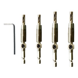 JIEHU 4 Pcs Self Centering Drill Bit Set, Hinge Drill Bit Self Centring, Centre Drill Bits Set for DIY, Doors, Windows, Cabinets Etc(Contains a Screwdriver)