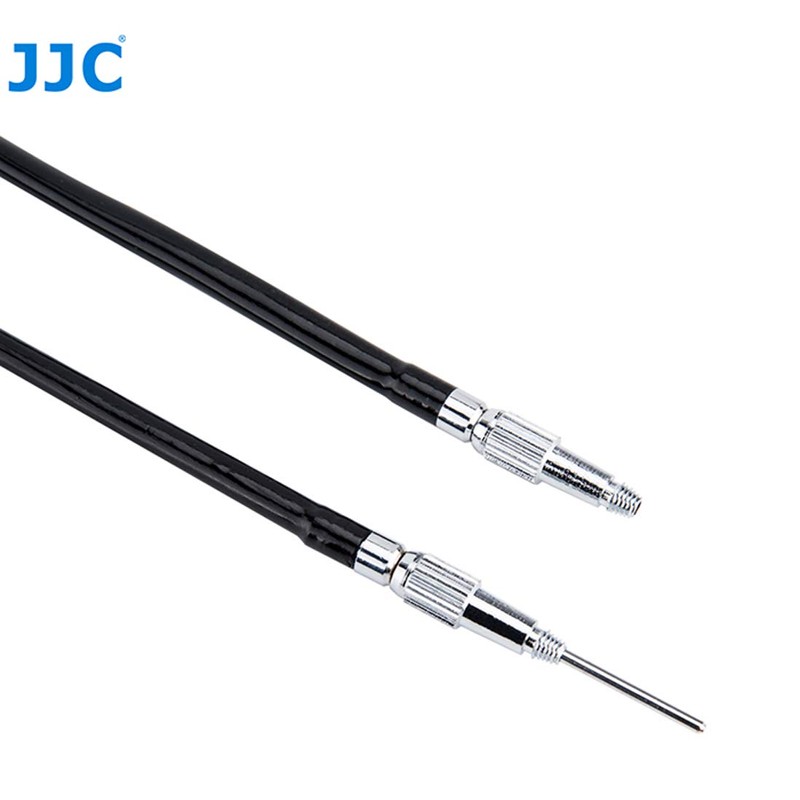 JJC TCR-40S Silver 40cm Threaded Cable Release, Mechanical Shutter Release