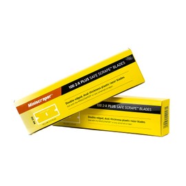 miniscraper 1 Pack (100pcs) 2X-Plus Double Edged Plastic Razor Blades with a Thicker and Thinner Edges
