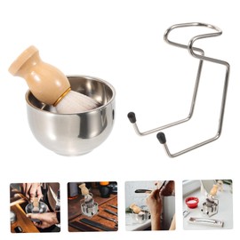Beavorty 1set Men Shaving Brush Kit Foaming Bowl and Stand Multi-use Grooming Tool for Barbers and Home Use Brush for Smooth Shaving
