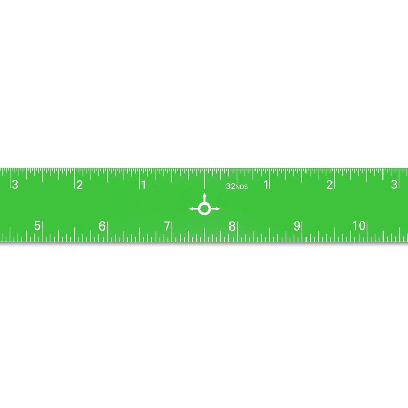 Alumicolor Aluminum Straight Edge with Center Finding Back Ruler, 15