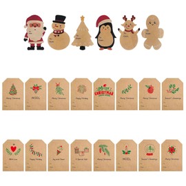 Christmas Gift Tags,Kraft Self Adhesive Christmas Labels Stickers,Cartoon and Minimalist Designed Stickers with to and from Name Tags for Christmas Presents Cards Gift Boxes(2inch* 3inch,176Labels)