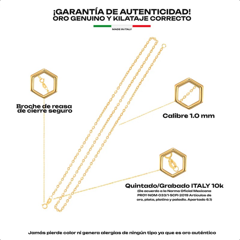 Cadena De Oro 10k Semanario 3 Oros Collar Mujer Gargantilla