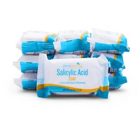 Dermaharmony 2% Salicylic Acid Body and Facial Bar Soap for whiteheads, blackheads, sweat acne, pimples, pustules, papules, cysts, pityrosporum folliculiti, cystic acne, and nodules (Ten 4 oz Bars)