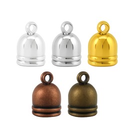 Mandala Crafts Assorted Leather Cord End Caps for Jewelry Making, Tassel Caps, 7mm 150 PCs Bell Cord Ends, Kumihimo Supplies and Jewelry Findings