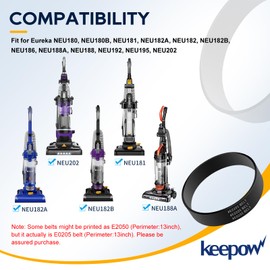 KEEPOW Paquete de 6 correas de vacío E0205 Powerspeed para Eureka NEU180B, NEU182A, NEU186, NEU188A, NEU192, NEU195, NEU202, NEU182B, NEU181, NEU180, NEU180C, NEU182, NEU188