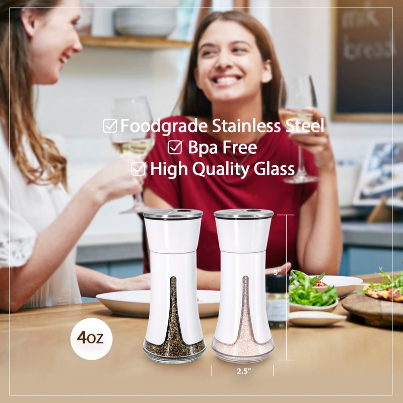 White Salt and Pepper Shakers by Aelga, White Kitchen Accessories,