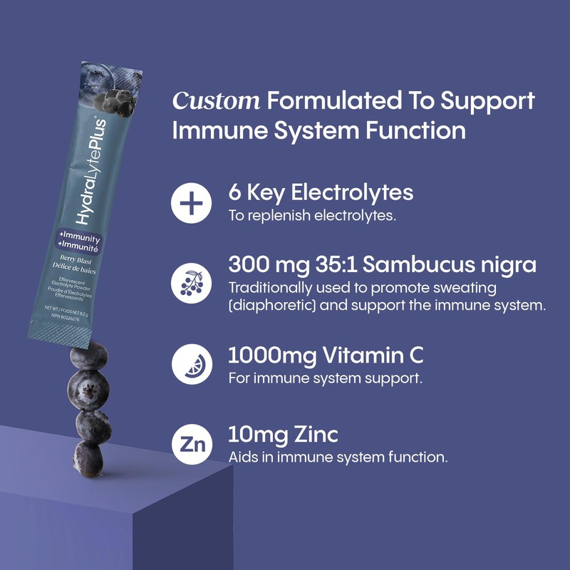 HydraLyte Plus Immunity - Electrolytes + Vitamin C Powder +