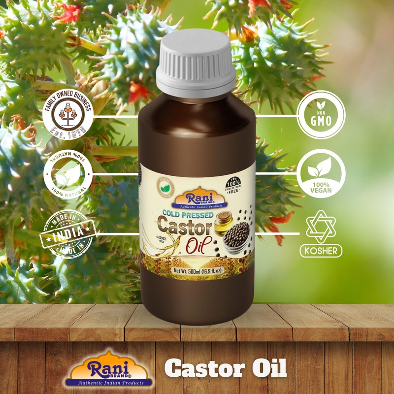 Rani Castor Oil 16.9 Ounce (500ml) Cold Pressed | 100%