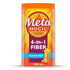 Metamucil Sugar Free Fiber Supplement, 180 Servings, 4-in-1 Psyllium Husk Powder