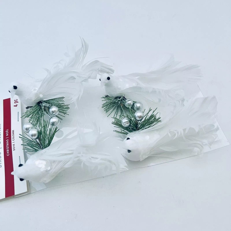 Ashland White Clip on Doves Birds Christmas Holiday Tree Trimmer