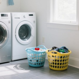 Clean Dirty Sign, 2 Pcs Laundry Basket Clean & Dirty Labels Red and Green Stainless Steel Laundry Tags Indicator for Inside The Dishwasher-Laundry Basket Tags