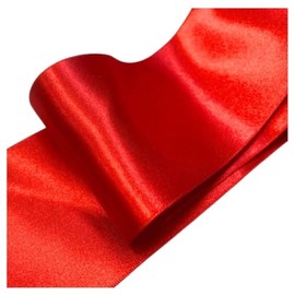 Fijikom Solid Color Red Ribbon-50mm X 5.5 Meter.Satin Ribbons for Crafting and Party Decorations.Wedding Car Ribbons.Perfect Ribbons for Gift Wrapping,Sewing, DIY and More.