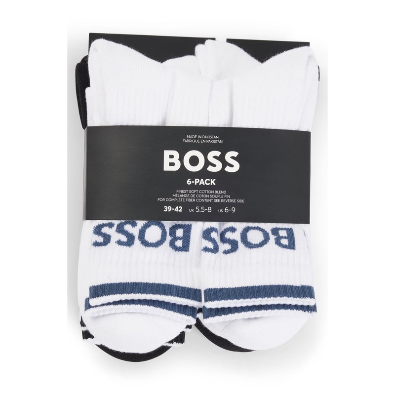 BOSS Men's Socks QS Stripe CC Crew Socks 6 Pairs,