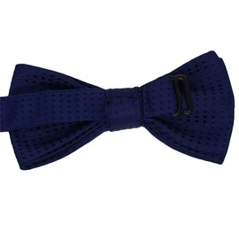 Dog or Cat Small Collar Bow Tie, Adjustable Puppy or Kitten Medium Neck Bowtie for Easter Wedding Birthday Gift D-D-T-1 (Navy Blue with Navy Blue Polka Dots)