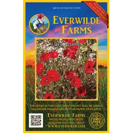 Everwilde Farms - 2000 Red Poppy Wildflower Seeds - Gold Vault Jumbo Seed Packet