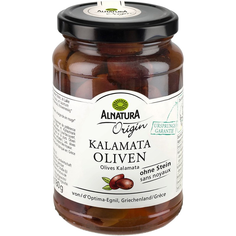 Alnatura Organic Origin Kalamon Olives without Stone, 180 g