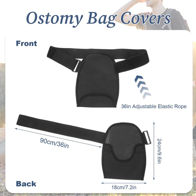Waterproof Ostomy Bag Cover, Adjustable Washable Colostomy Pouch Cover Protector,