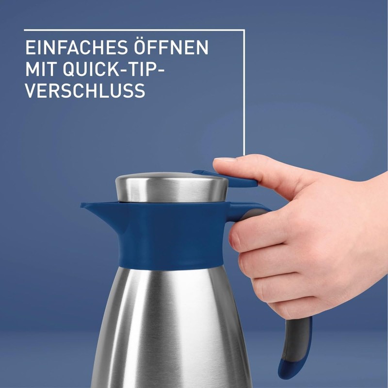 Emsa Soft Grip Insulated Jug, 1.5 Litres, Stainless Steel, 12